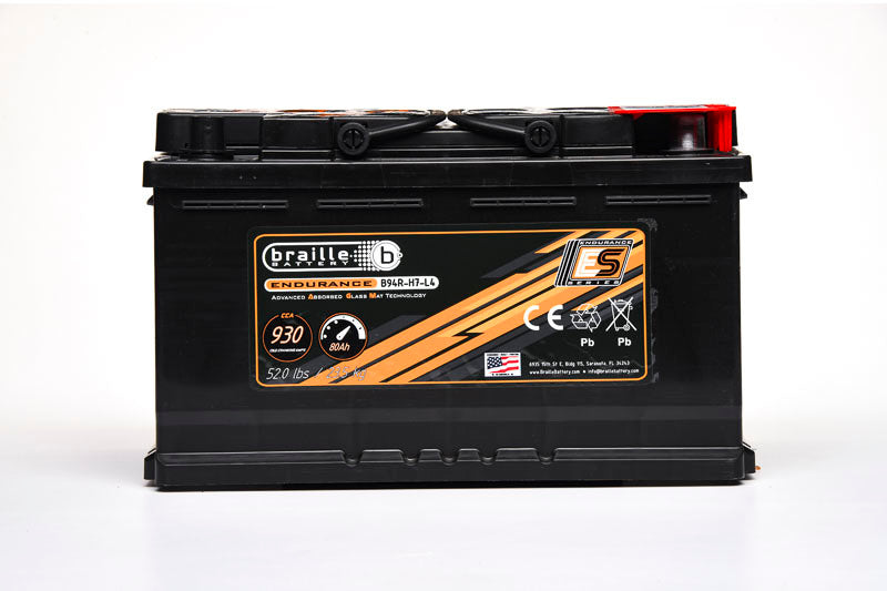 Braille Battery B94R-H7-L4 94R-H7-L4 Endurance AGM Battery 930 CCA Braille Battery B94R-H7-L4
