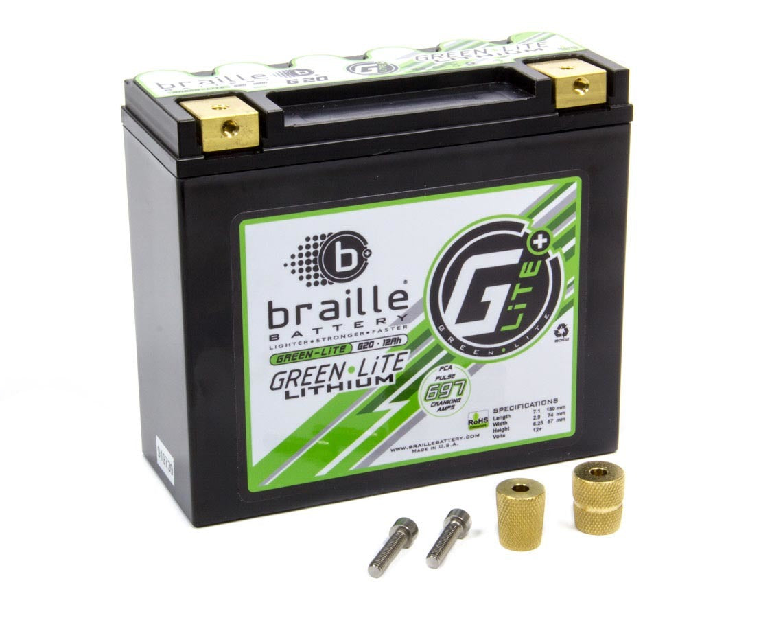 Braille Battery G20 Lithium 12 Volt Battery Green Lite 697 Amps Braille Battery G20