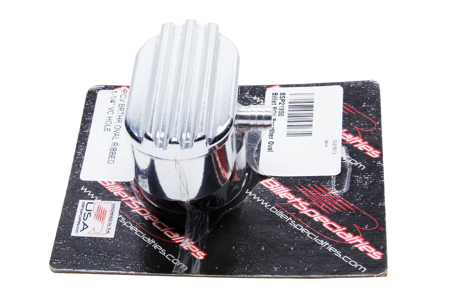 Billet Specialties 21950 Billet PCV Breather Oval Ribbed 1-1/4in VC Hole Billet Specialties 21950