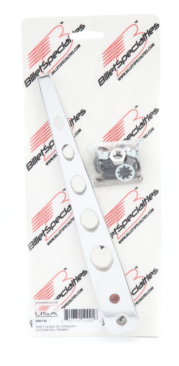 Billet Specialties 266130 Shift Lever 10in Straigh t Outlaw Polished Tremec Billet Specialties 266130