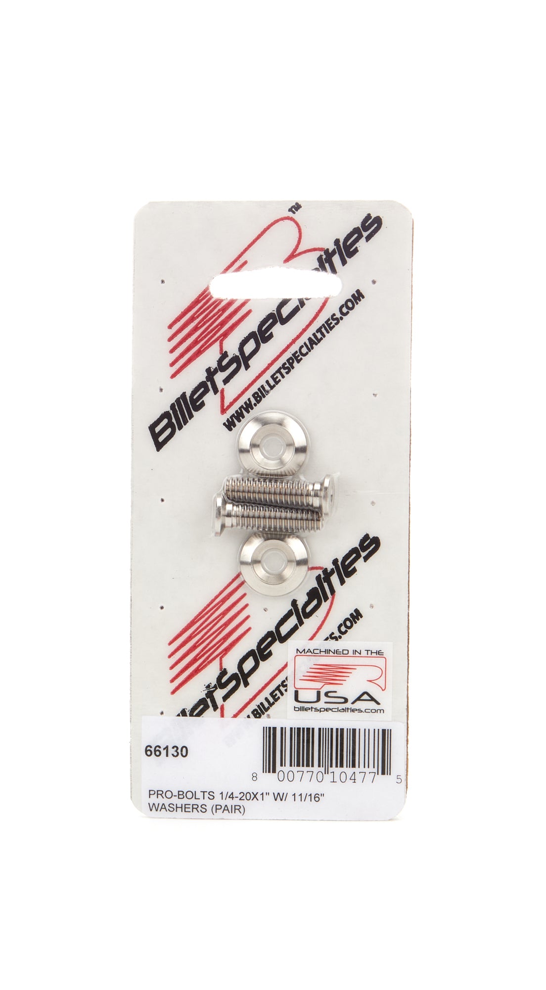 Billet Specialties 66130 1/4-20 x 1in SS Bolts Pair Billet Specialties 66130