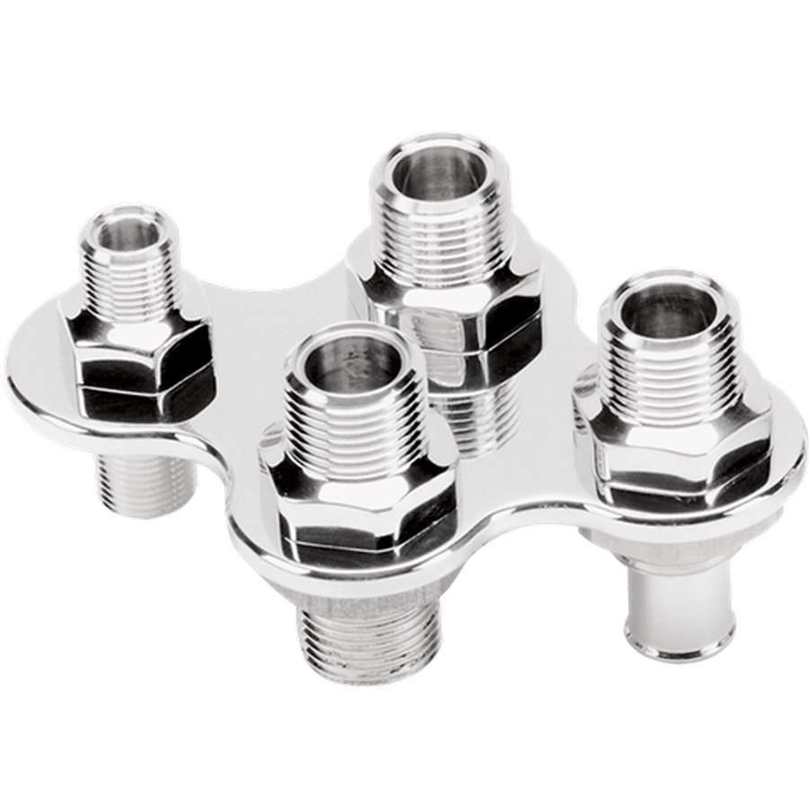 Billet Specialties 66925 A/C & Heat Bulkhead Push-On 4 Port Billet Specialties 66925