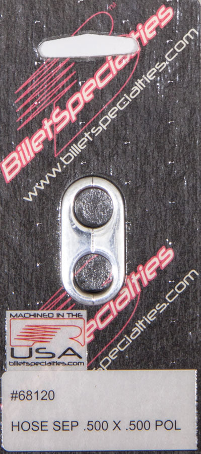 Billet Specialties 68120 Hose Separator .500x.500 -Polished Billet Specialties 68120