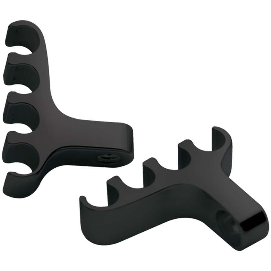 Billet Specialties 69784 4 Wire Separator Valve Cover Mount Black Pair Billet Specialties 69784