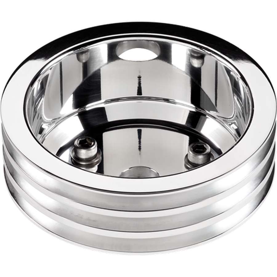 Billet Specialties 78230 SBC 3 GRV Crank Pulley LWP Polished Billet Specialties 78230
