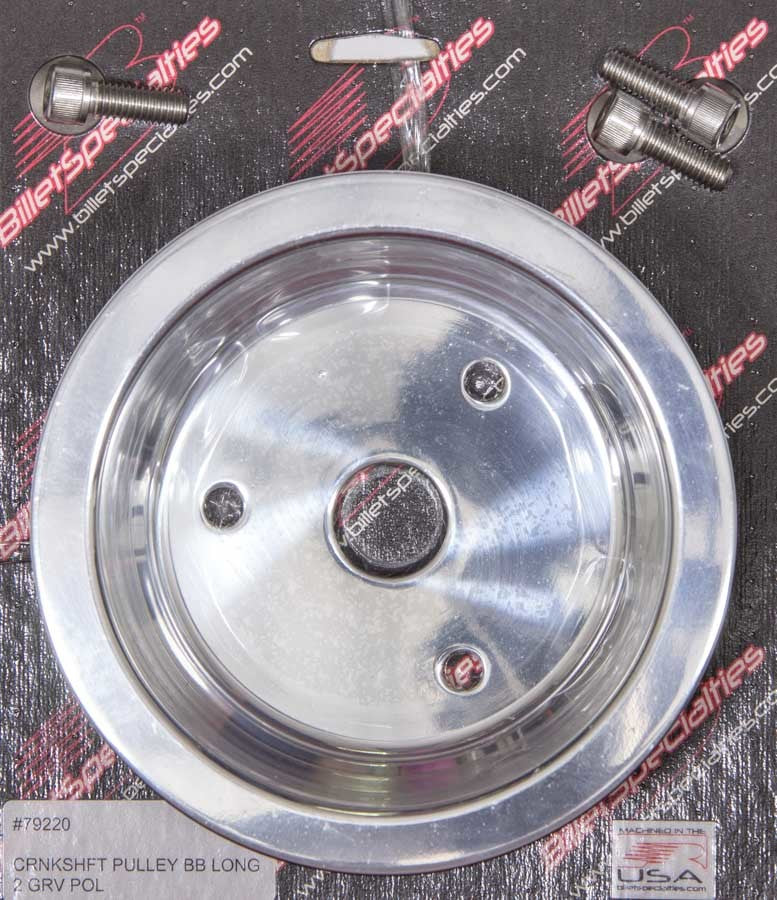Billet Specialties 79220 BBC 2 GRV Crank Pulley LWP Polished Billet Specialties 79220