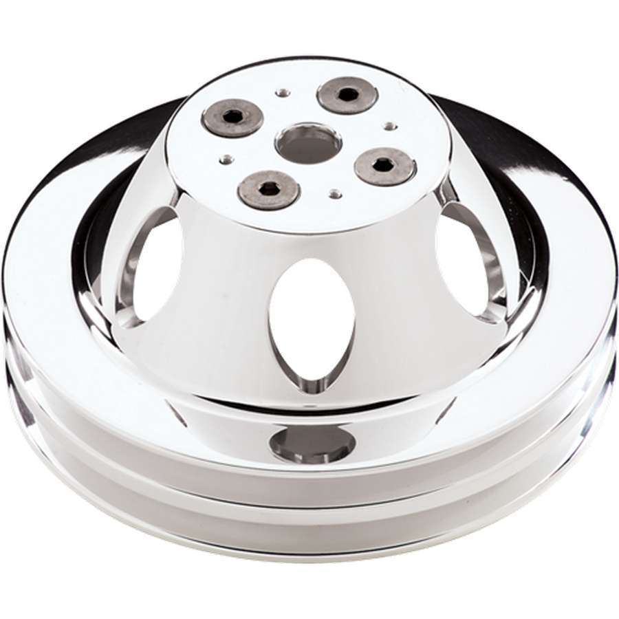 Billet Specialties 80220 Polished SBC 2 Groove Upper Pulley Billet Specialties 80220