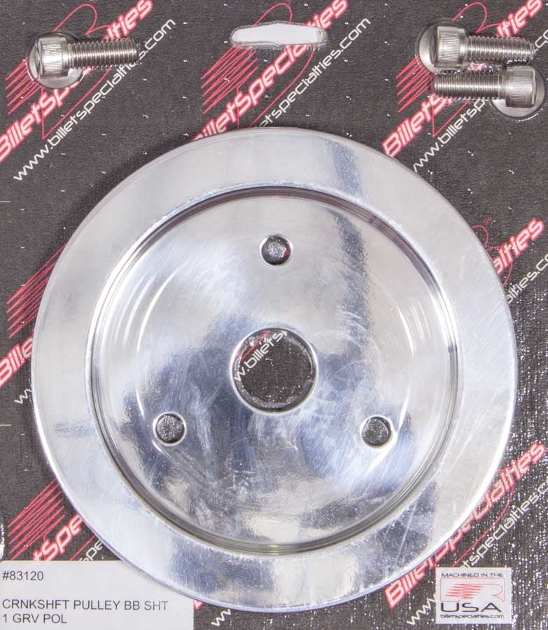 Billet Specialties 83120 Polished BBC 1 Groove Lower Pulley Billet Specialties 83120