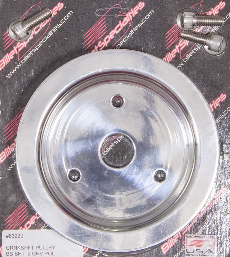 Billet Specialties 83220 Polished BBC 2 Groove Lower Pulley Billet Specialties 83220