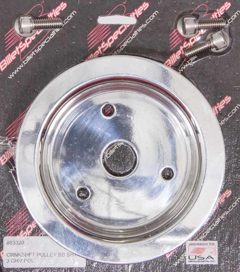 Billet Specialties 83320 Polished BBC 3 Groove Lower Pulley Billet Specialties 83320