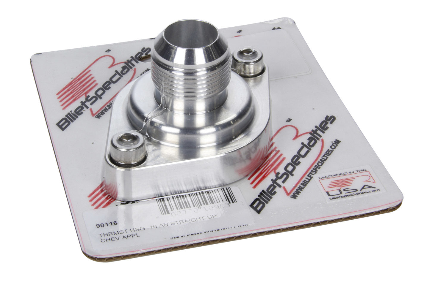 Billet Specialties 90116 Thermostat Housing -16AN Straight Up Chevy Billet Specialties 90116