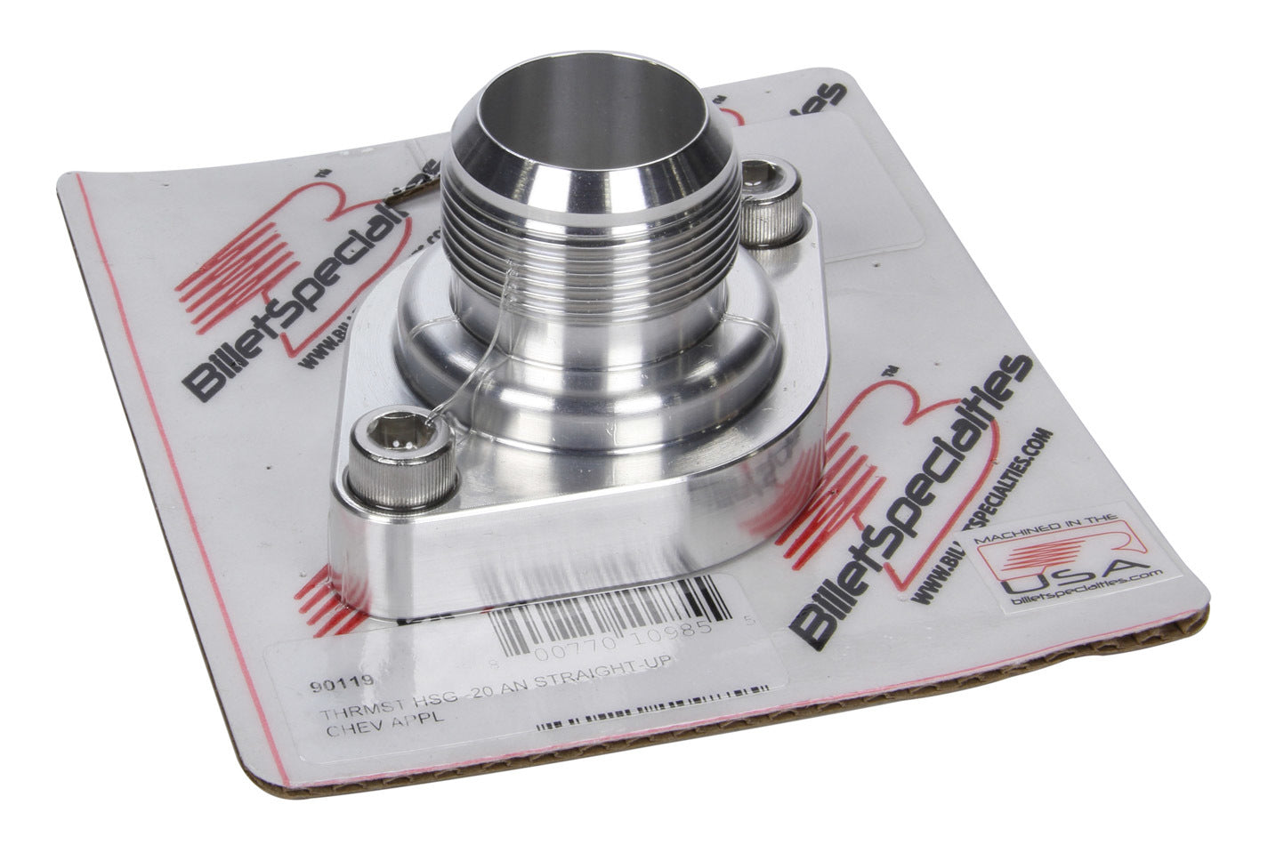 Billet Specialties 90119 Thermostat Housing -20AN Straight Up Chevy Billet Specialties 90119