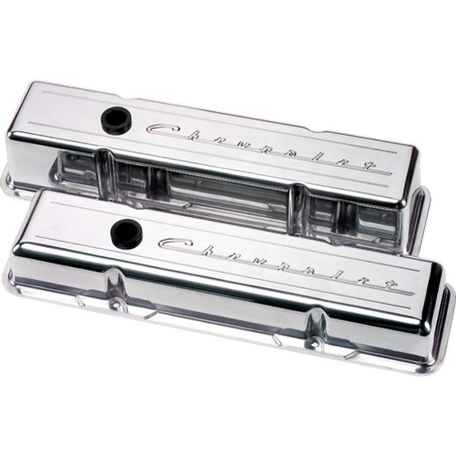Billet Specialties 95123 SBC Script Short Valve Cover Billet Specialties 95123