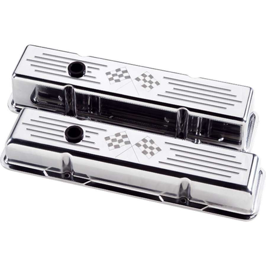 Billet Specialties 95227 Polished SBC Tall V/C Checkered Flag Billet Specialties 95227