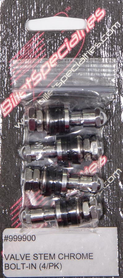 Billet Specialties 999900 Valve Stem Chrome Bolt- In 4-PK Billet Specialties 999900