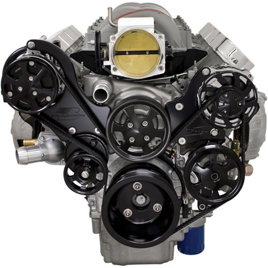 Billet Specialties BLK13450 LS1/2/3/6 Tru Trac Pulley System Black Billet Specialties BLK13450