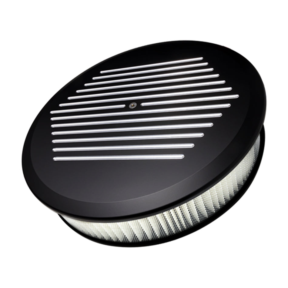 Billet Specialties BLK15820 Air Cleaner 14in Round Ball Milled Black Billet Specialties BLK15820