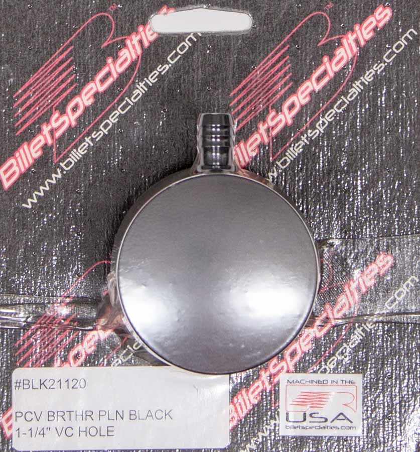 Billet Specialties BLK21120 PCV Breather 1-1/4in VC Hole Black Billet Specialties BLK21120
