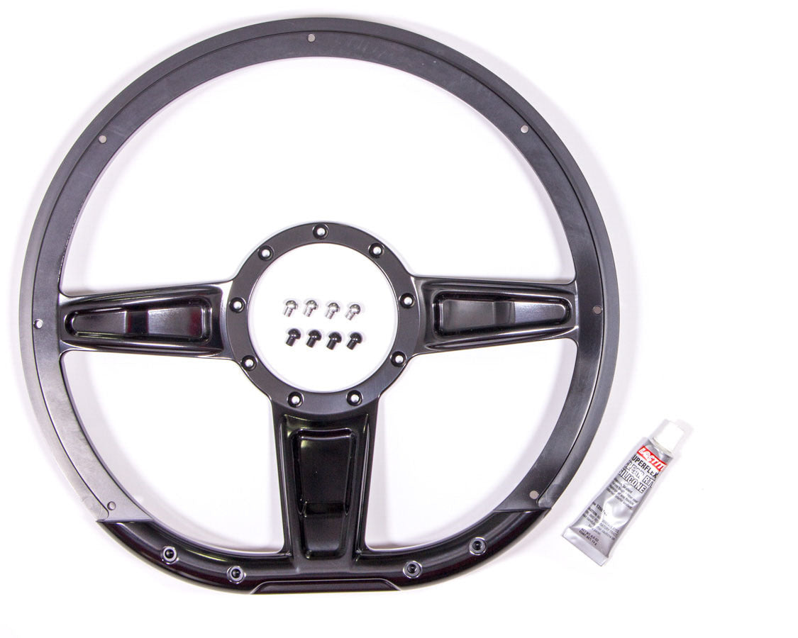 Billet Specialties BLK29402 Steering Wheel Camber D-Shaped 14in Black Billet Specialties BLK29402