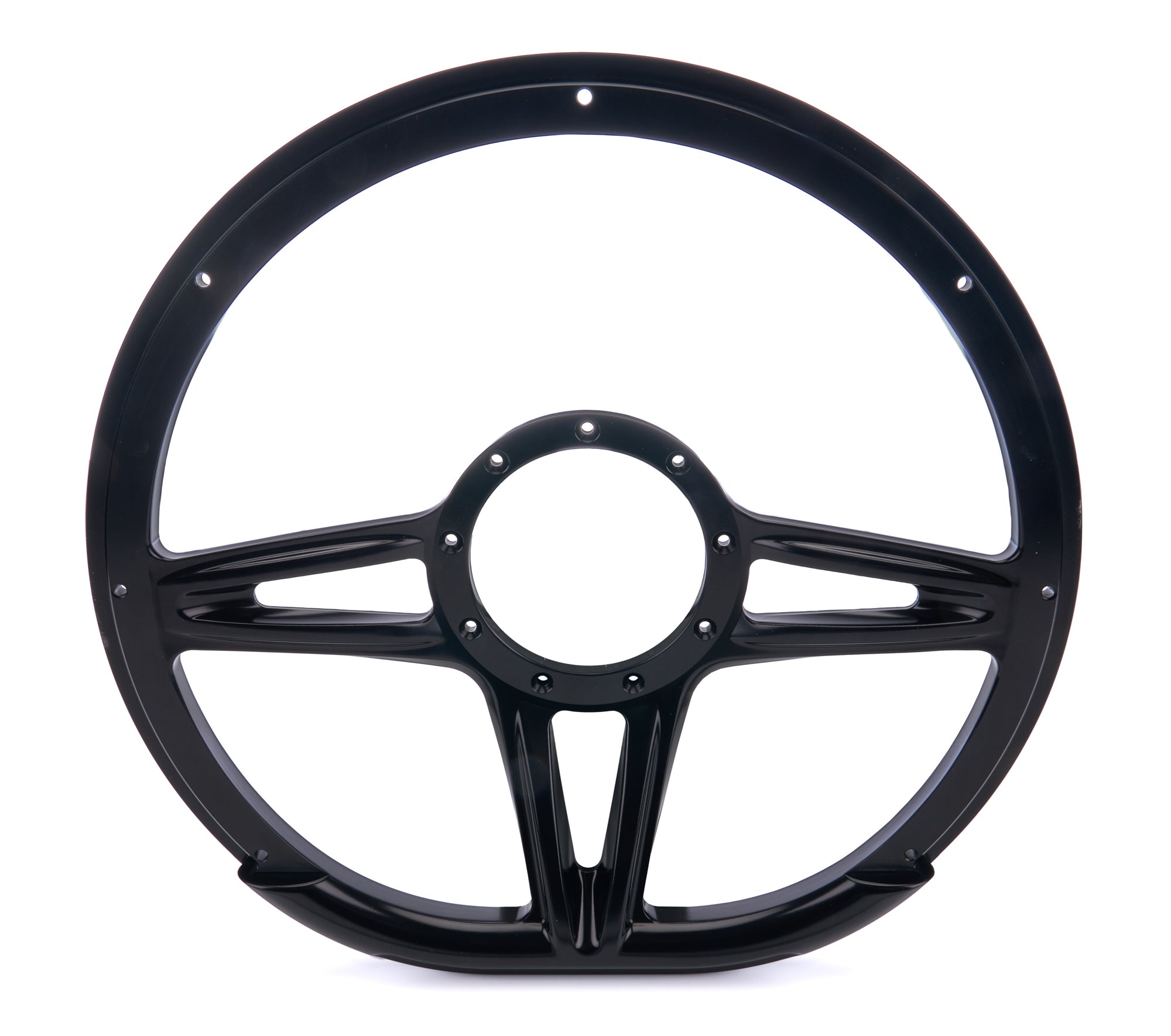 Billet Specialties BLK29441 Steering Wheel 14in D-Shape Victory Black Billet Specialties BLK29441