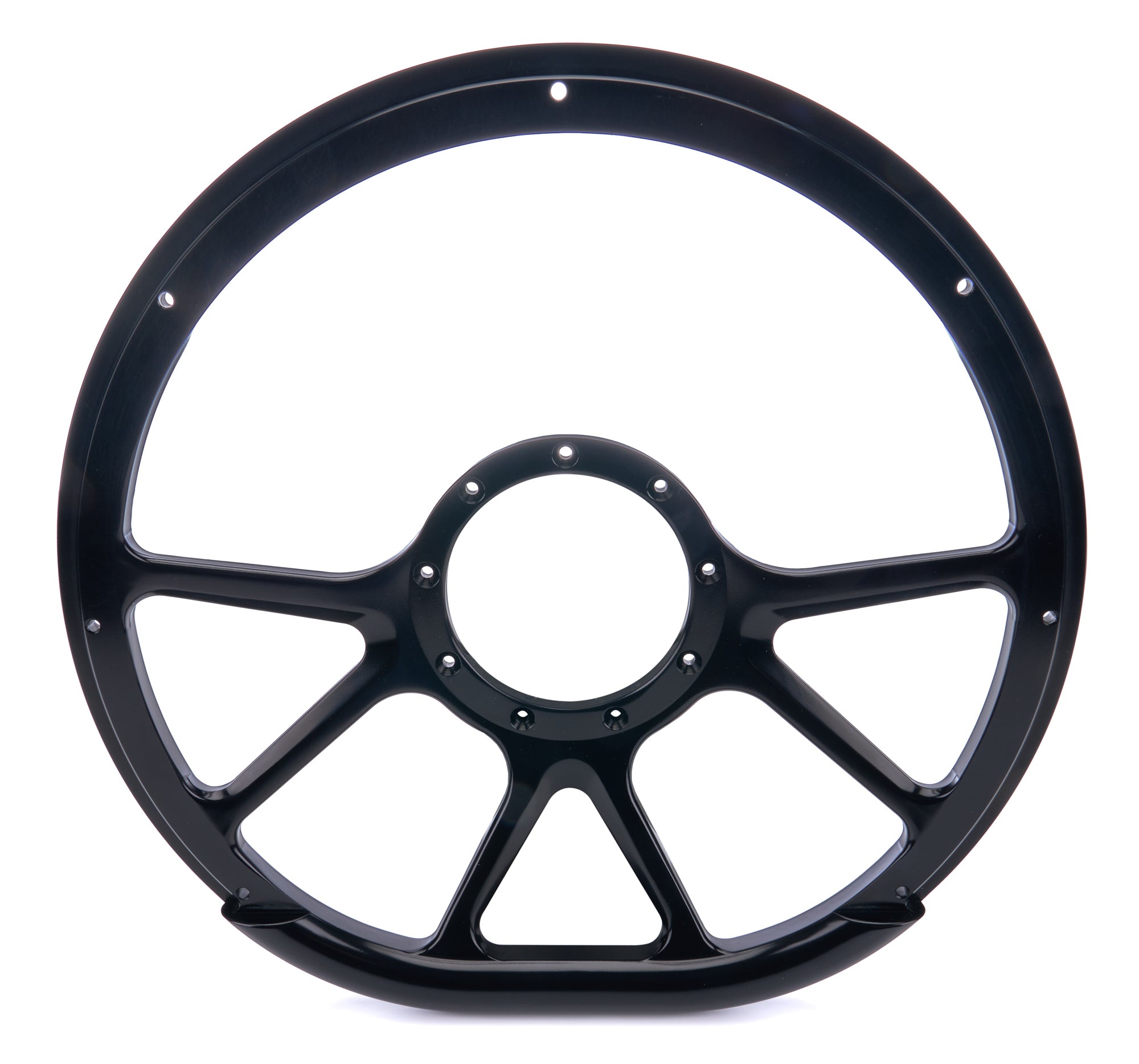 Billet Specialties BLK29475 Steering Wheel 14in D-Sh ape Prism Black Billet Specialties BLK29475