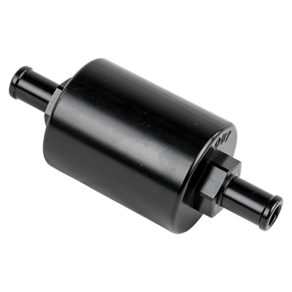 Billet Specialties BLK42130 In Line Fuel Filter 3/8 in Barbed Black Billet Specialties BLK42130