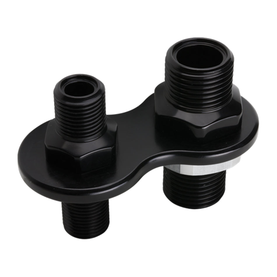 Billet Specialties BLK66720 A/C Bulkhead 2-Port Black Billet Specialties BLK66720