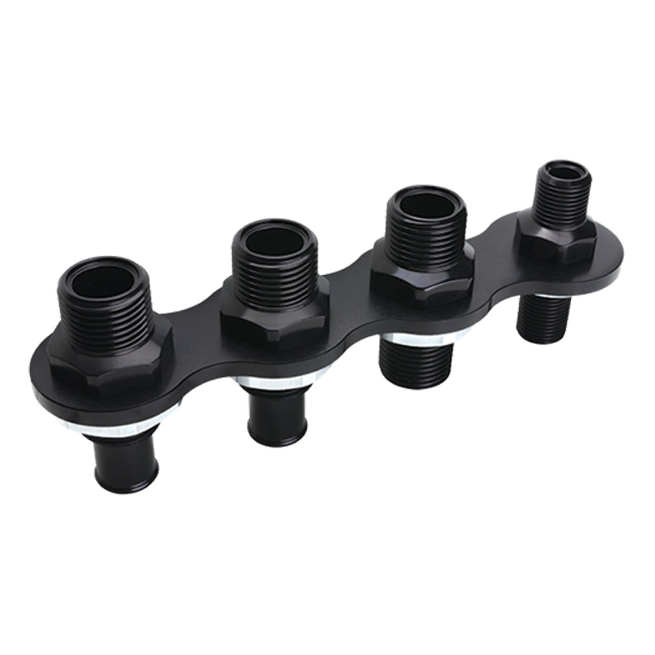 Billet Specialties BLK66935 A/C & Heat Bulkhead Inli ne Push On 4-Port Black Billet Specialties BLK66935