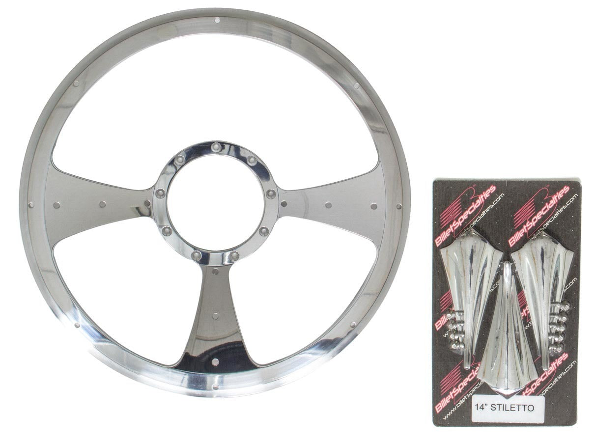 Billet Specialties P30092 Stiletto - Profile Steering Wheel 14in Billet Specialties P30092