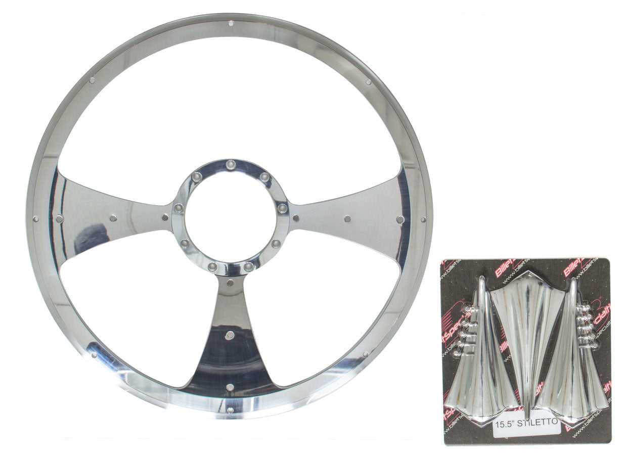 Billet Specialties P34092 Stiletto - Profile Steering Wheel 15.5in Billet Specialties P34092
