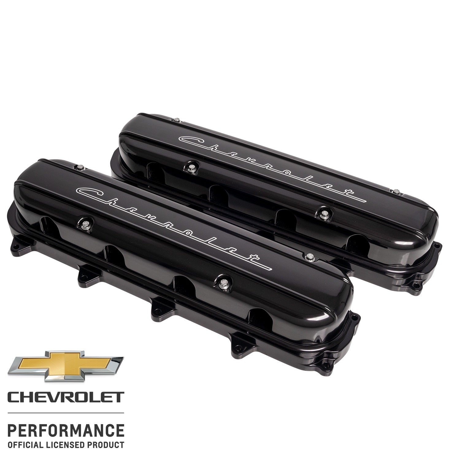 Billet Specialties P95585 Valve Covers Gen V LT Chevrolet Script Black Billet Specialties P95585