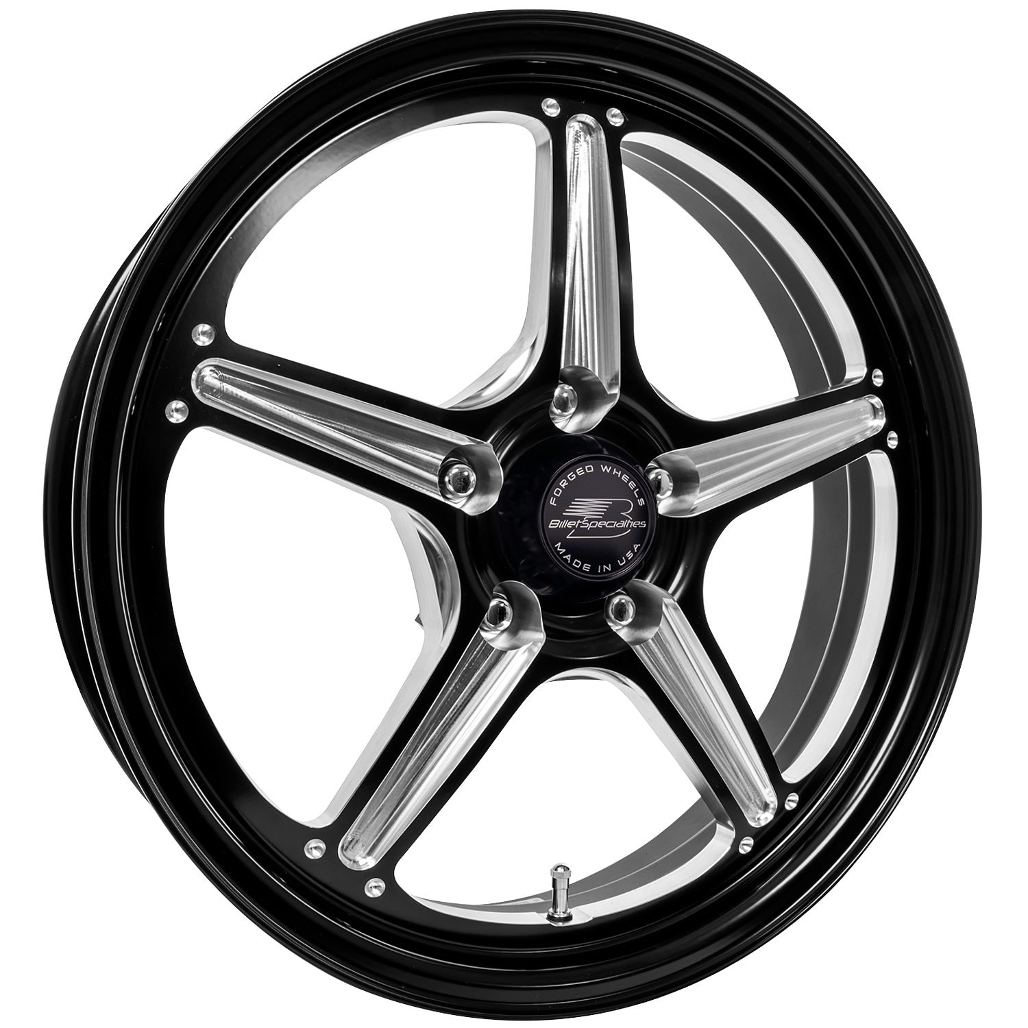 Billet Specialties RSFB23745Z6120 Street Lite Black Wheel 17X4.5 5x4.75 BC 2IN BS Billet Specialties RSFB23745Z6120