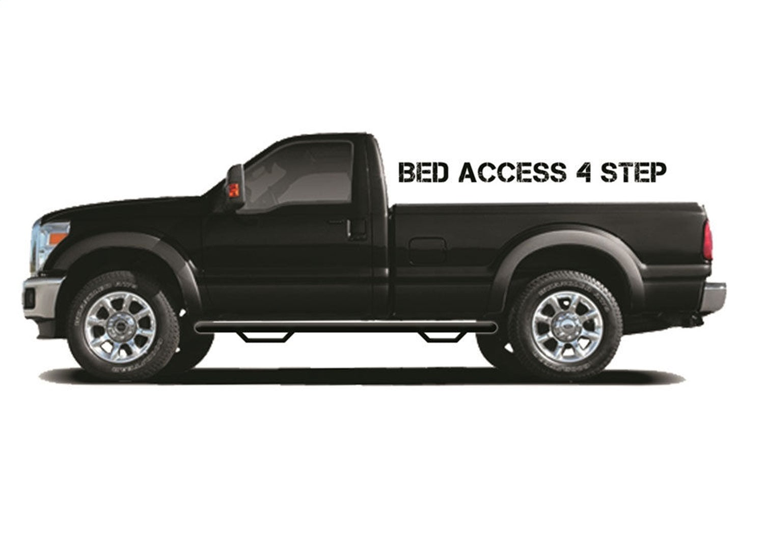 N-Fab F8084RC-4-TX Nerf Step-W2W w/Bed Acs (2 Stps)-80-96 F150/80-92 F250 8ft. Reg-TX Blk N-Fab F8084RC-4-TX