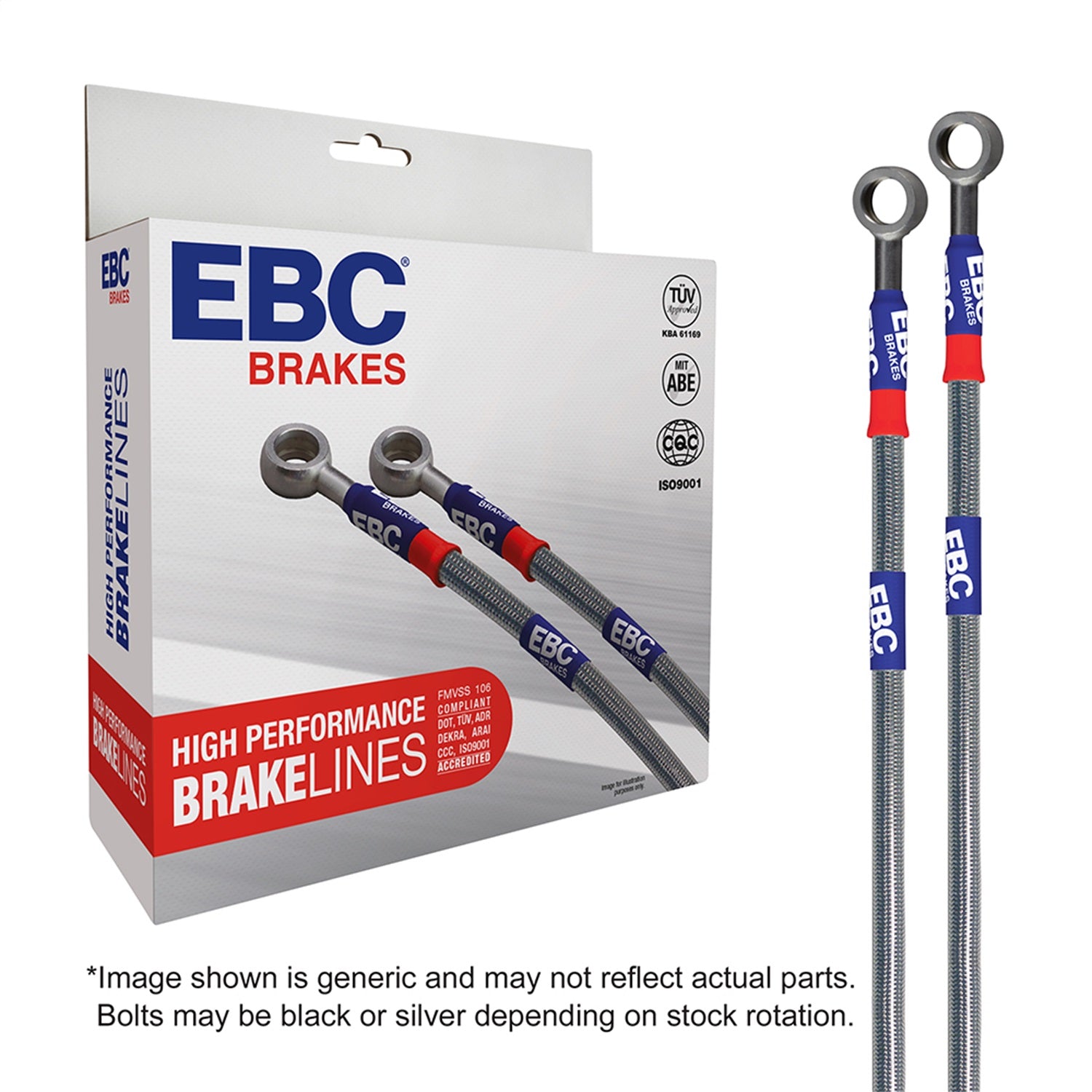 EBC Motorcycle Brakes BLM2133-3F Brake Line Kit; Front; w/3 Hoses For Fitment; EBC Motorcycle Brakes BLM2133-3F