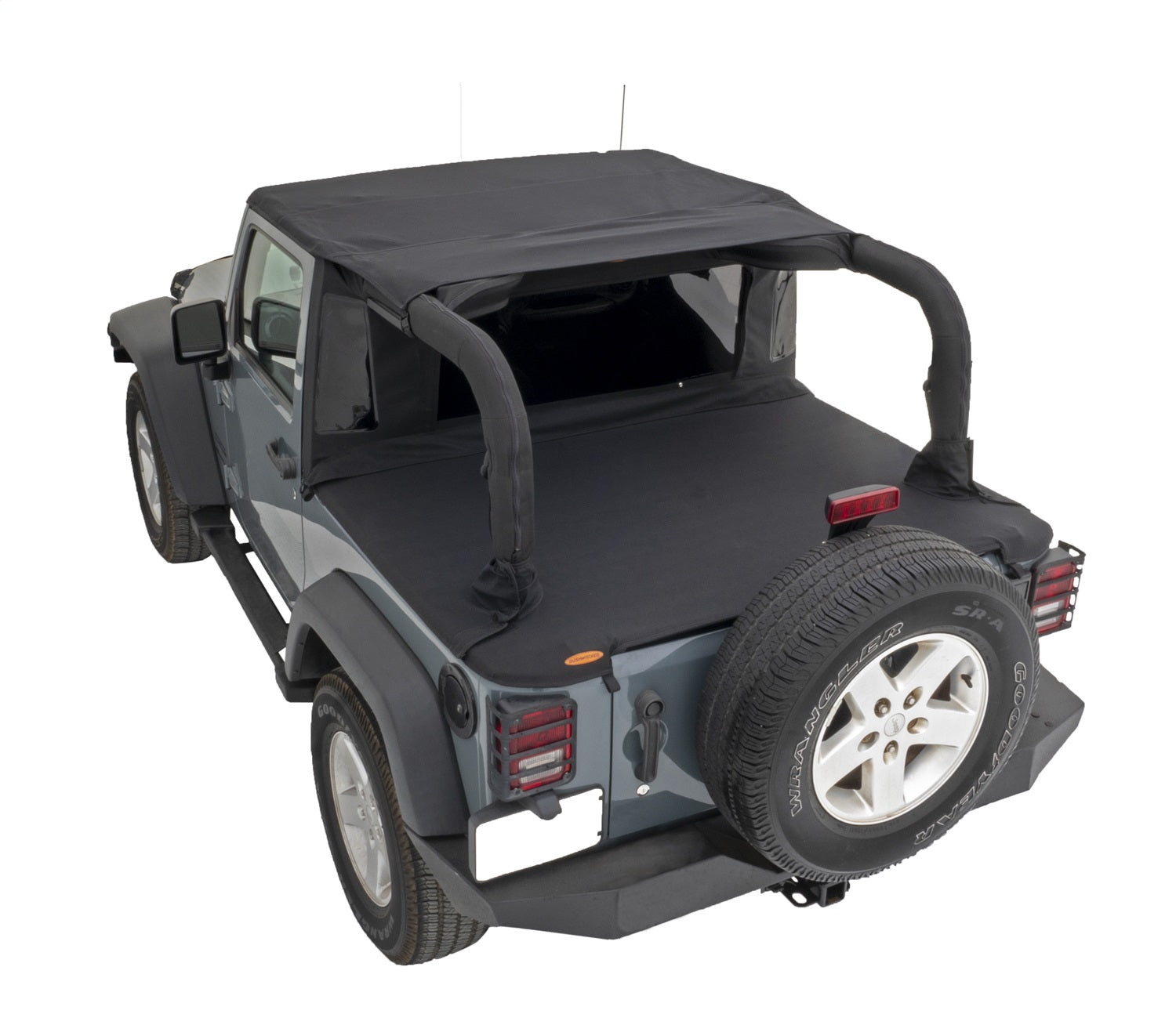 Bushwacker 15235 TrailArmor™ Twill Flat Back Soft Top; Black; Bushwacker 15235