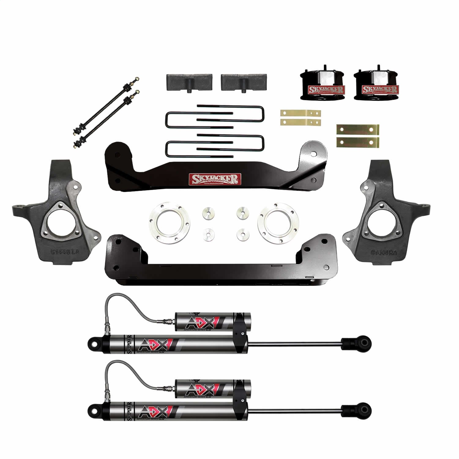 Skyjacker C14460APK-X 4 In. Suspension Lift Kit With ADX 2.0 Remote Reservoir Shocks. Skyjacker C14460APK-X