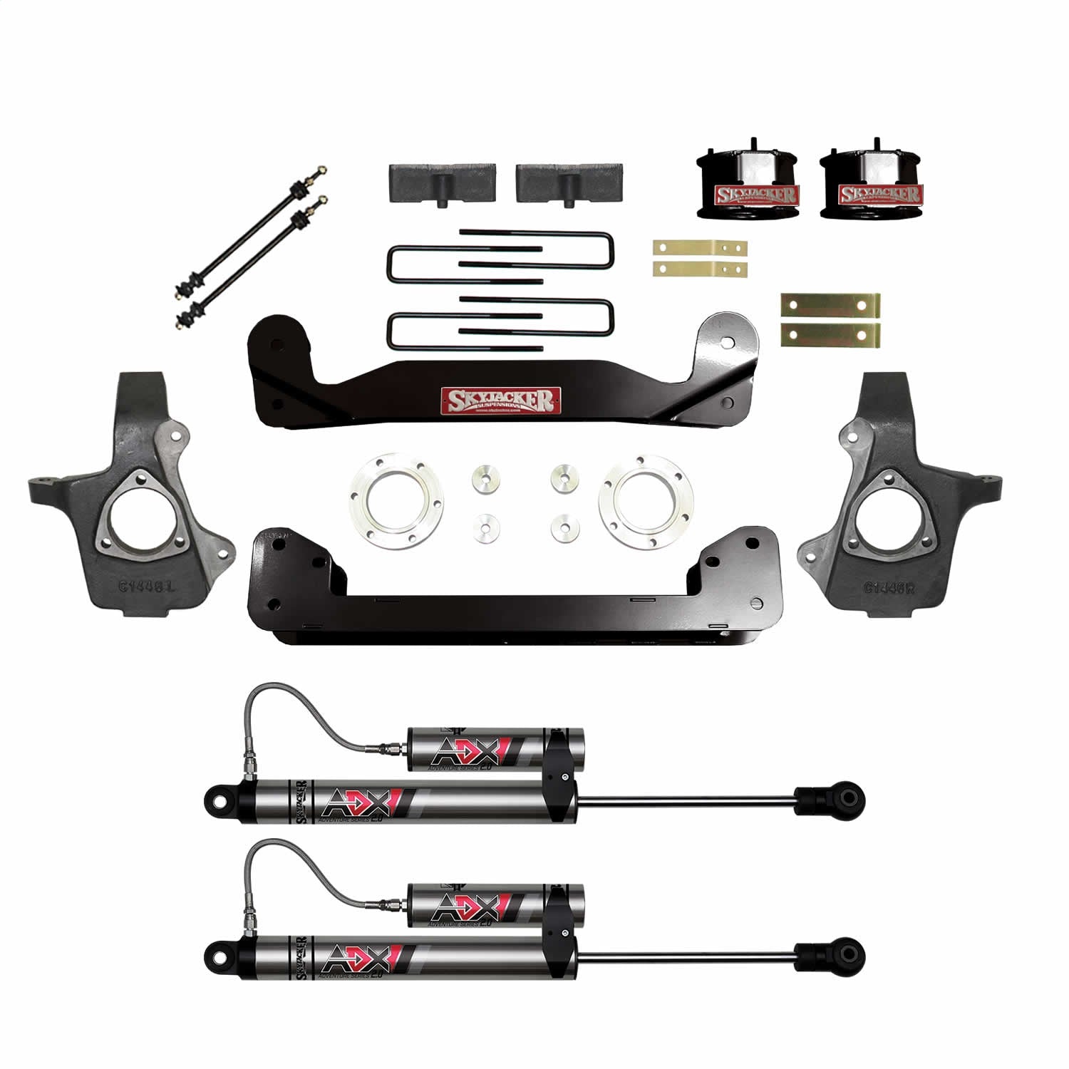 Skyjacker C14460PK-X 4 In. Suspension Lift Kit With ADX 2.0 Remote Reservoir Shocks. Skyjacker C14460PK-X