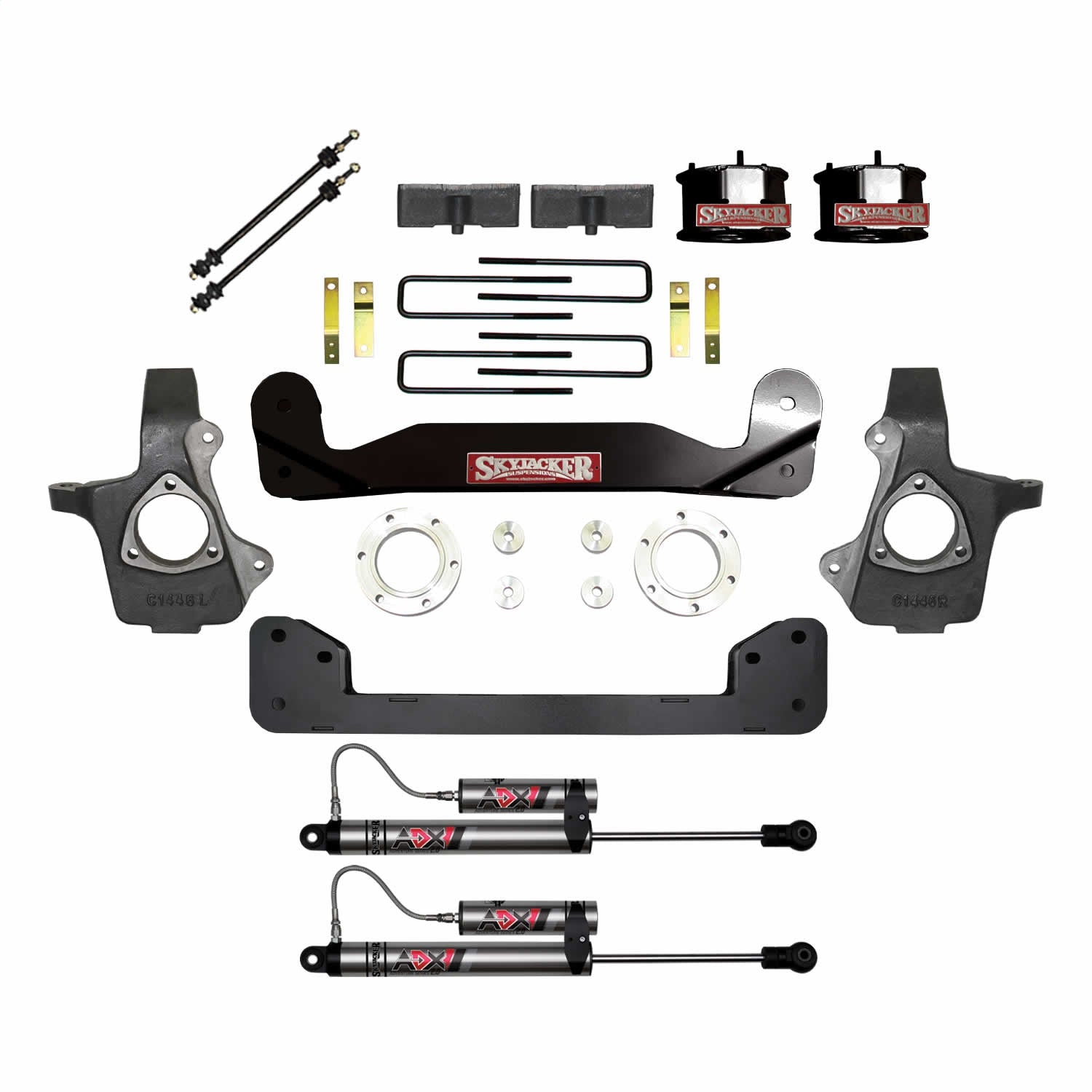Skyjacker C7360PK-X 4 In. Suspension Lift Kit With ADX 2.0 Remote Reservoir Shocks. Skyjacker C7360PK-X
