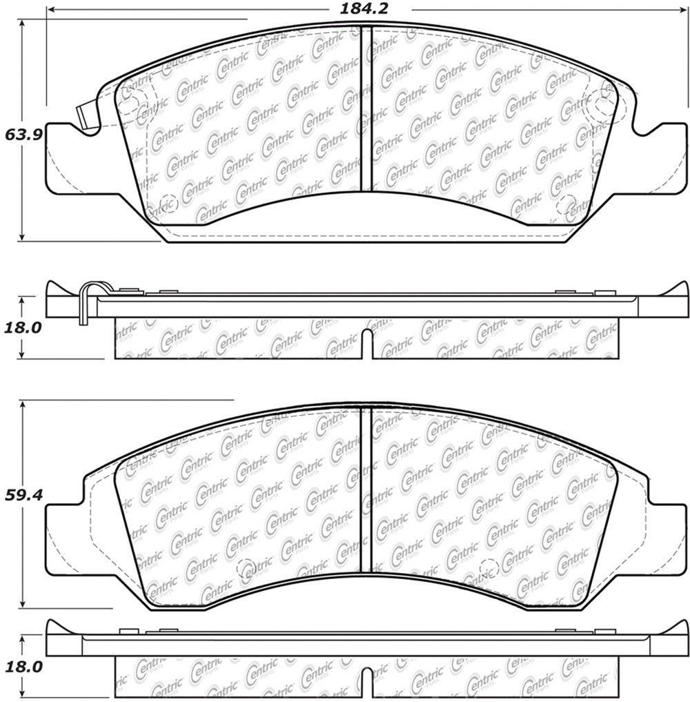Centric Parts 306.1363 Brk Pads W/Hrdwr Centric Parts 306.1363