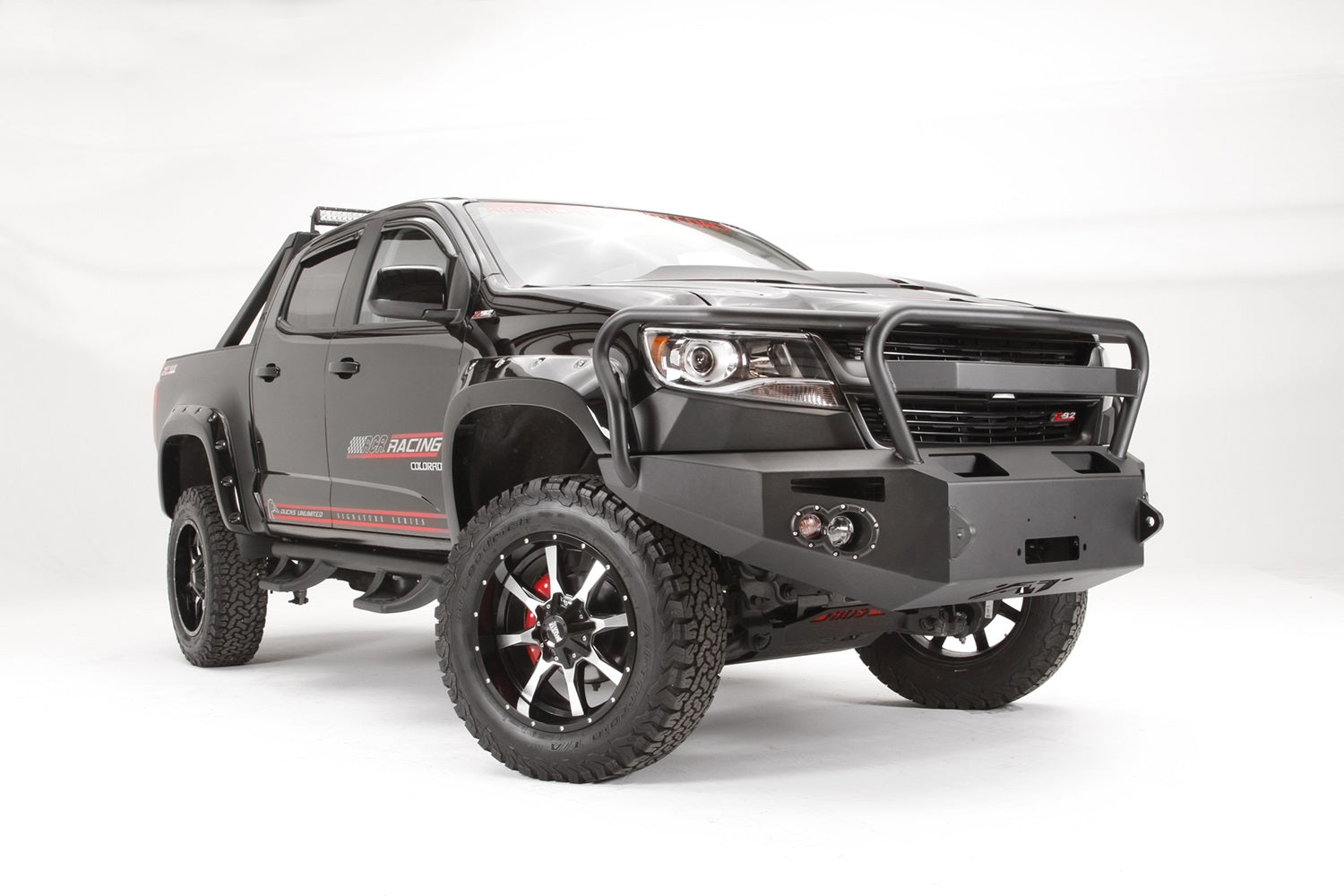 Fab Fours CC15-H3350-1 Premium Winch Front Bumper; 2 Stage Black Powder Coated; w/Full Grill Guard; Fab Fours CC15-H3350-1