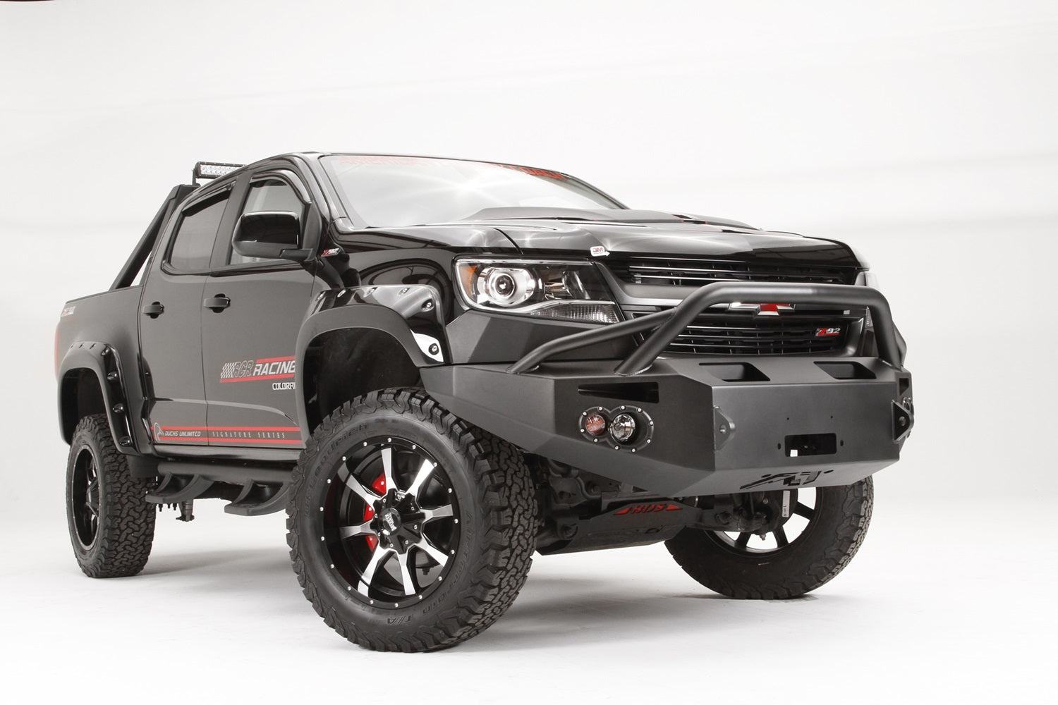 Fab Fours CC15-H3352-1 Premium Winch Front Bumper; 2 Stage Black Powder Coated; w/Pre Runner Guard; Fab Fours CC15-H3352-1