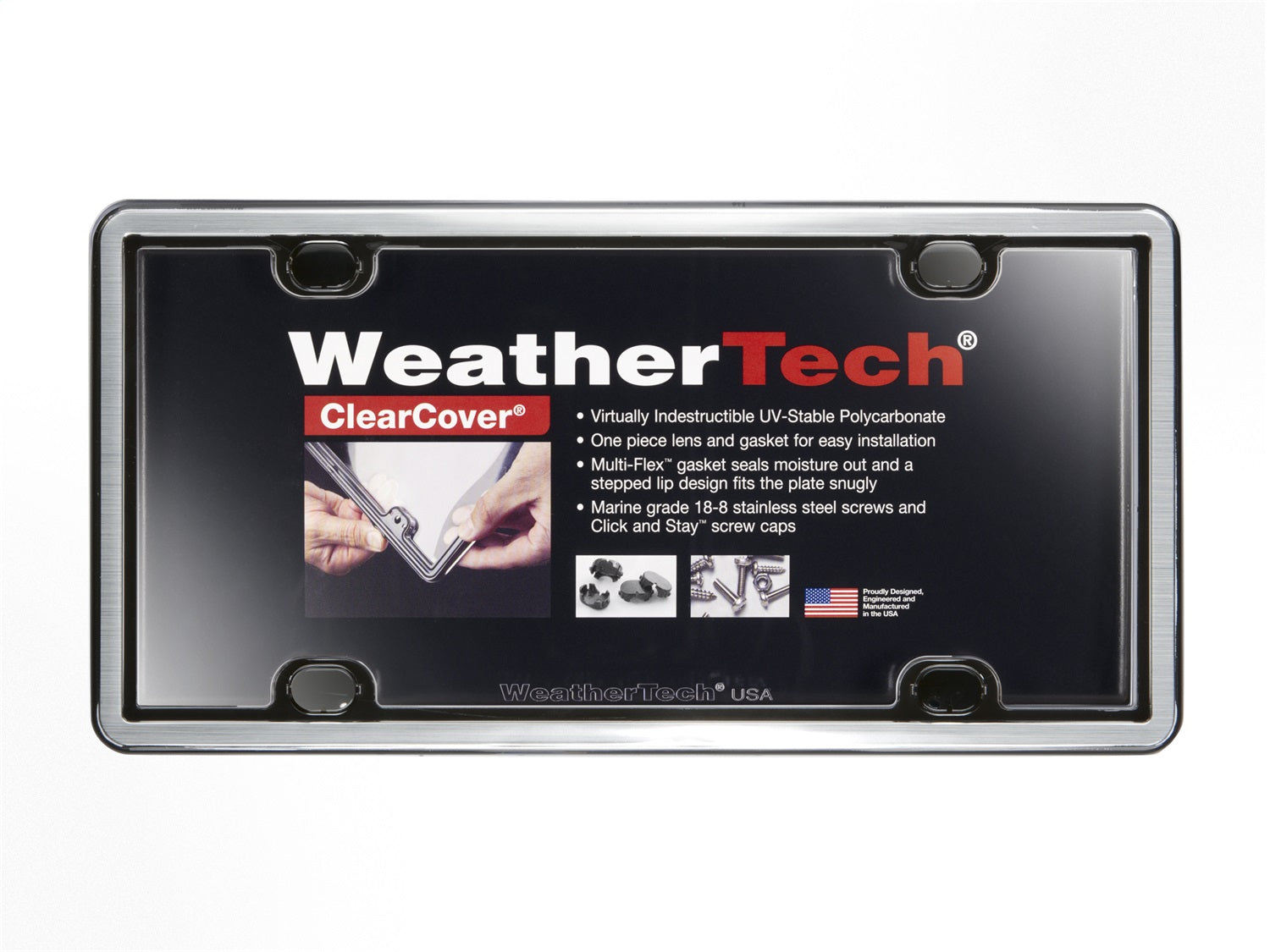 Weathertech 60027 ClearCover®; Brushed Stainless/Black; Weathertech 60027
