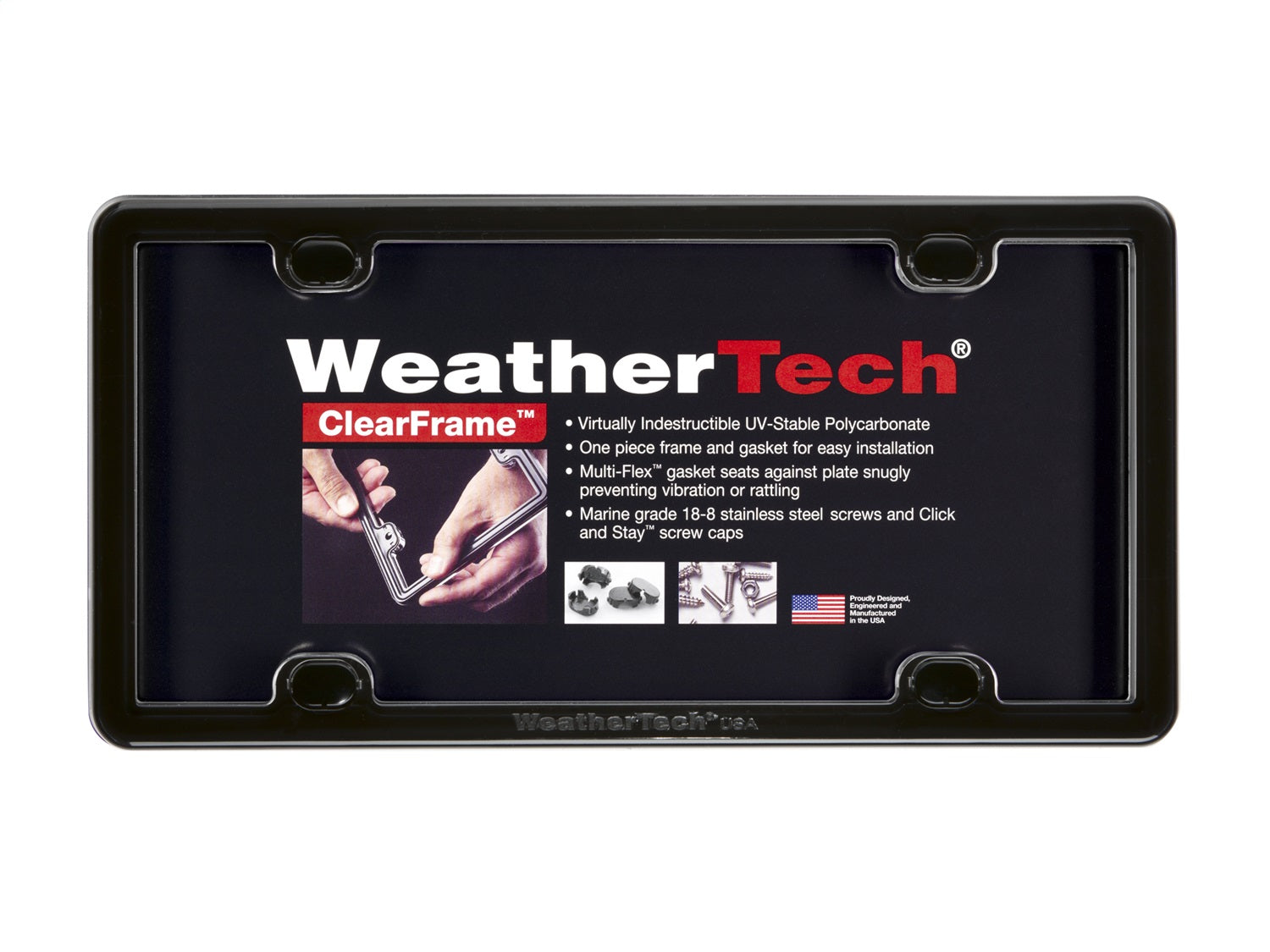 Weathertech 63020 ClearFrame™ License Plate Frame; Black; Weathertech 63020