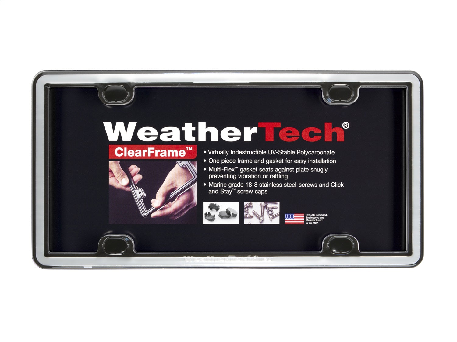 Weathertech 63023 ClearFrame™ License Plate Frame; Chrome; Weathertech 63023