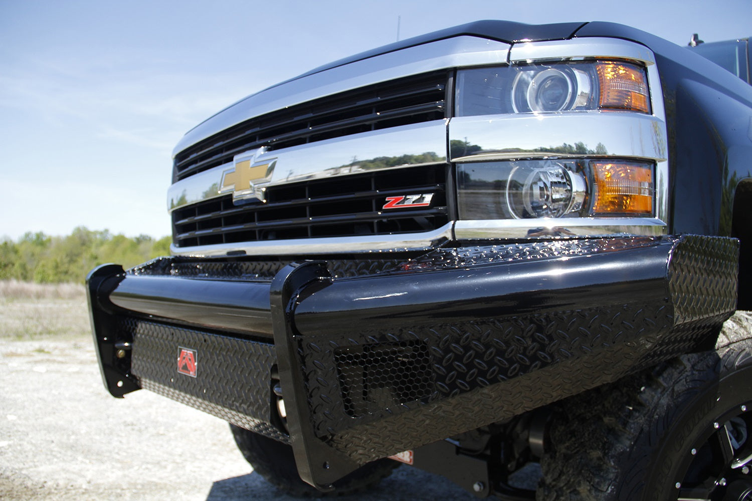 Fab Fours CH08-S2061-1 Black Steel Front Ranch Bumper Fab Fours CH08-S2061-1