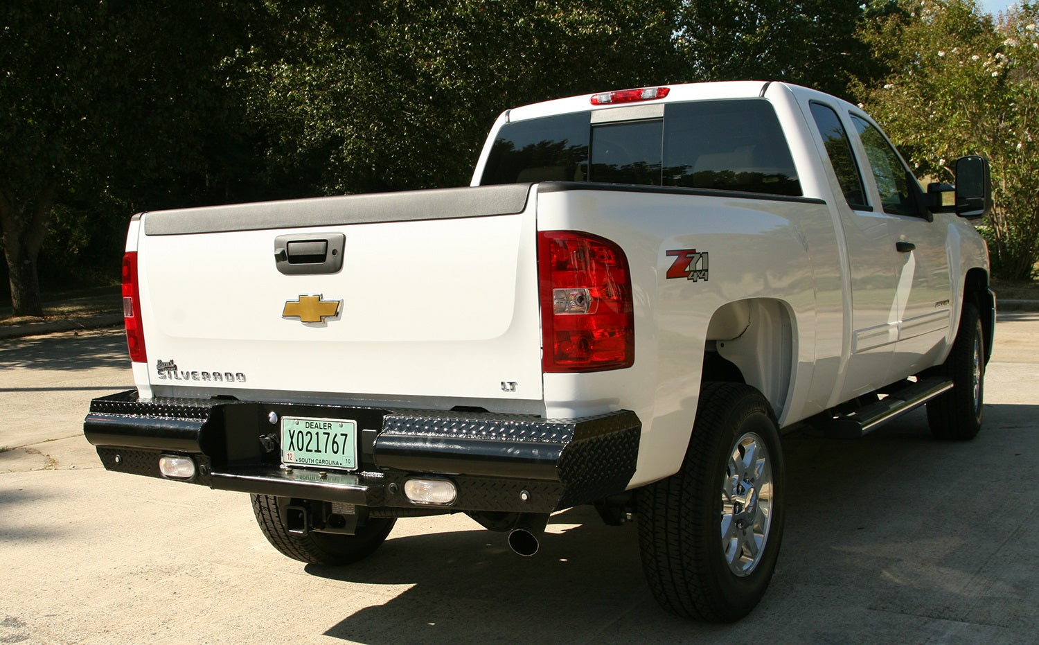 Fab Fours CH08-T1450-1 Black Steel Ranch Rear Bumper; 2 Stage Black Powder Coated; Fab Fours CH08-T1450-1