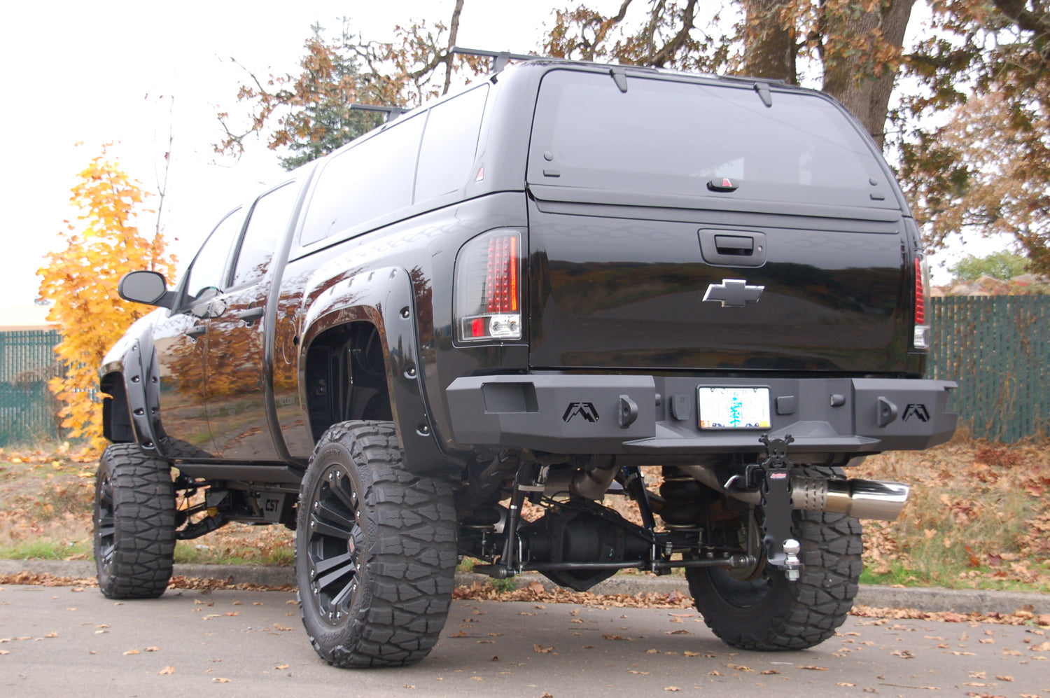 Fab Fours CH08-W1450-B Heavy Duty Rear Bumper; Uncoated/Paintable; Incl. 0.75 in. D-Ring Mount; [AWSL]; Fab Fours CH08-W1450-B