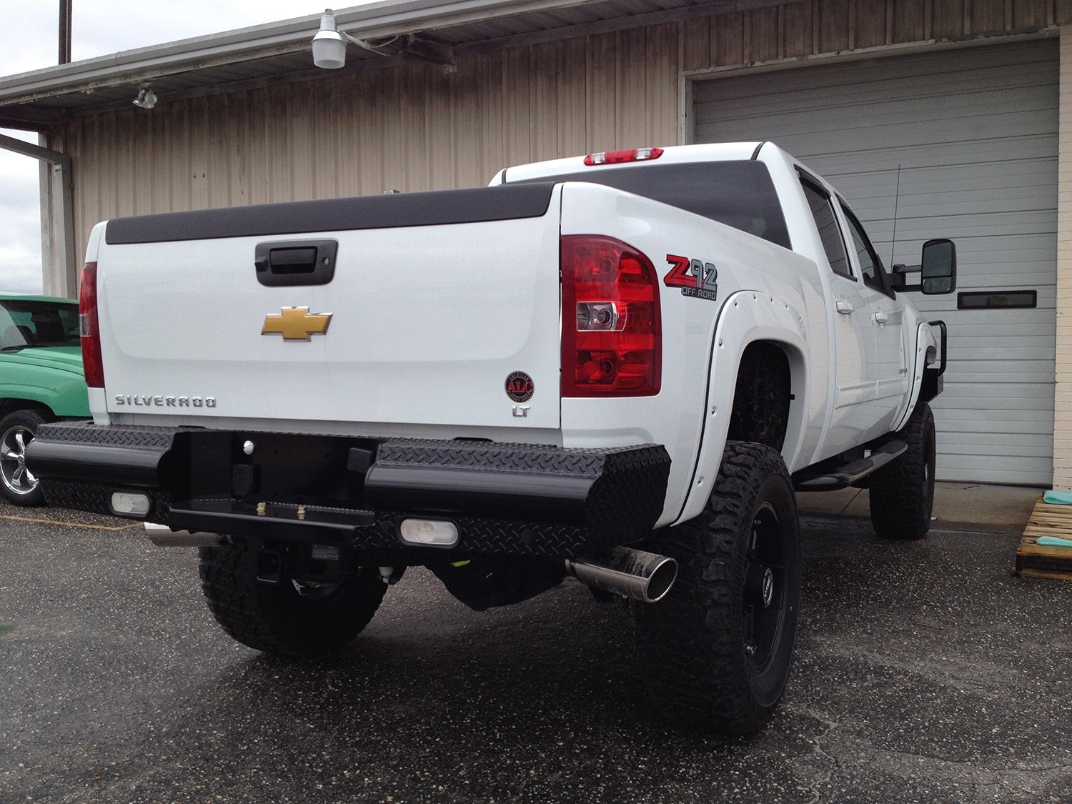 Fab Fours CH11-T2150-1 Black Steel Ranch Rear Bumper; 2 Stage Black Powder Coated; Fab Fours CH11-T2150-1
