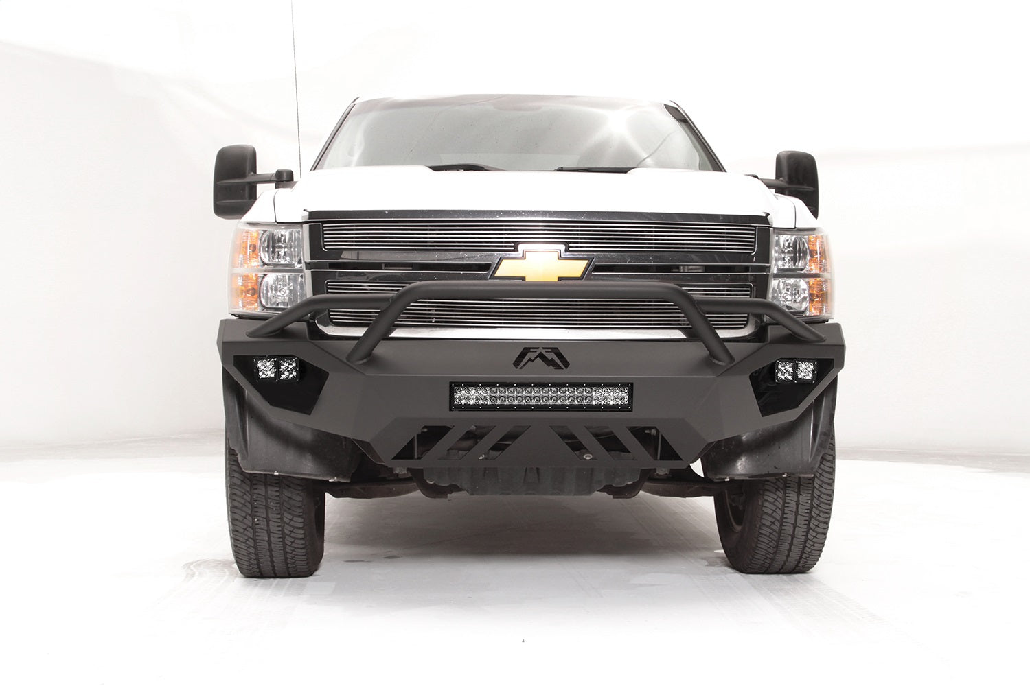 Fab Fours CH11-V2752-B Vengeance Front Bumper; Uncoated/Paintable; w/Pre Runner Guard; [AWSL]; Fab Fours CH11-V2752-B