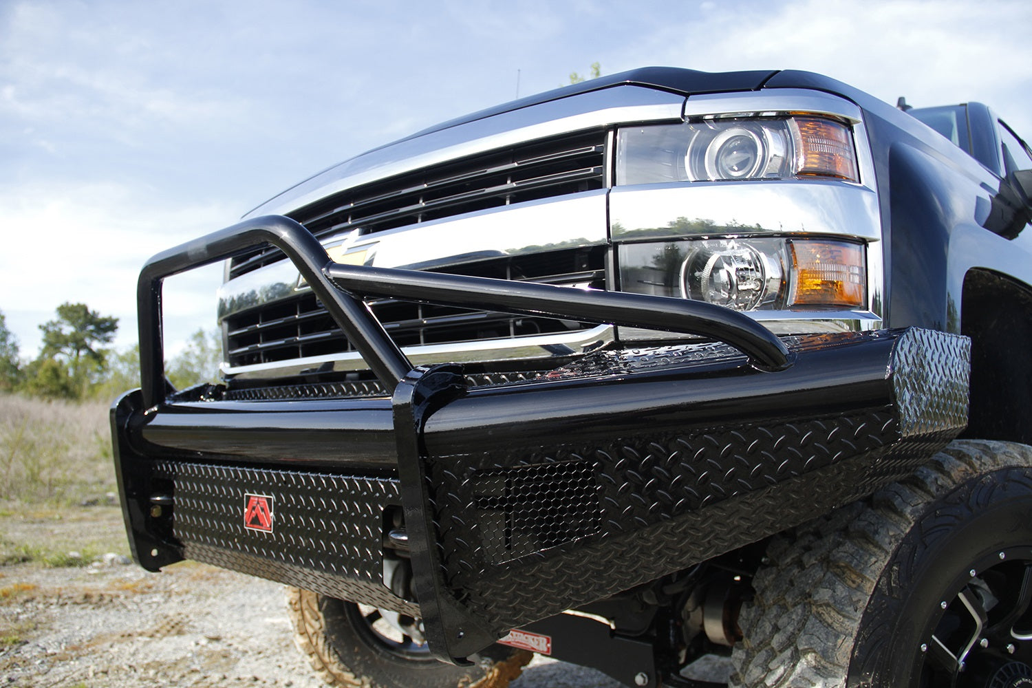 Fab Fours CH14-S3062-1 Black Steel Front Ranch Bumper Fab Fours CH14-S3062-1